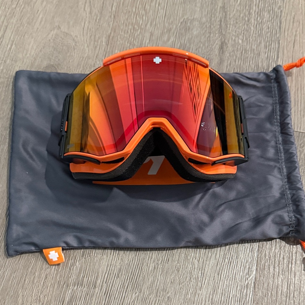 SPY Orange Ski and Snowboard Goggles with Mirrored Lens and Black Accents